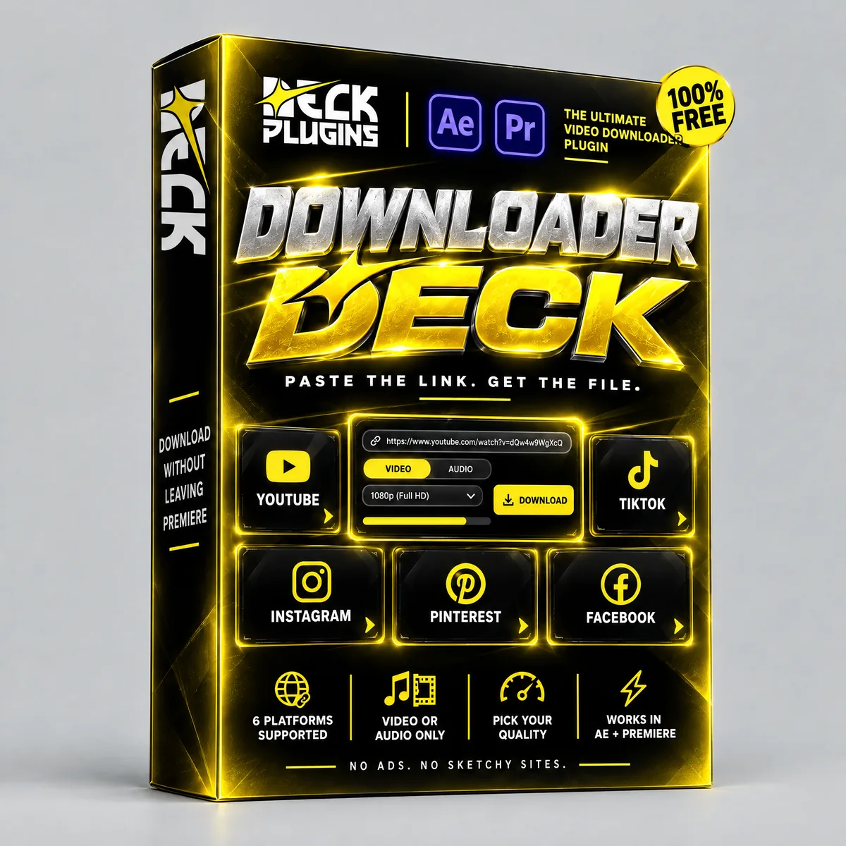 Downloader Deck retail box on a plain background