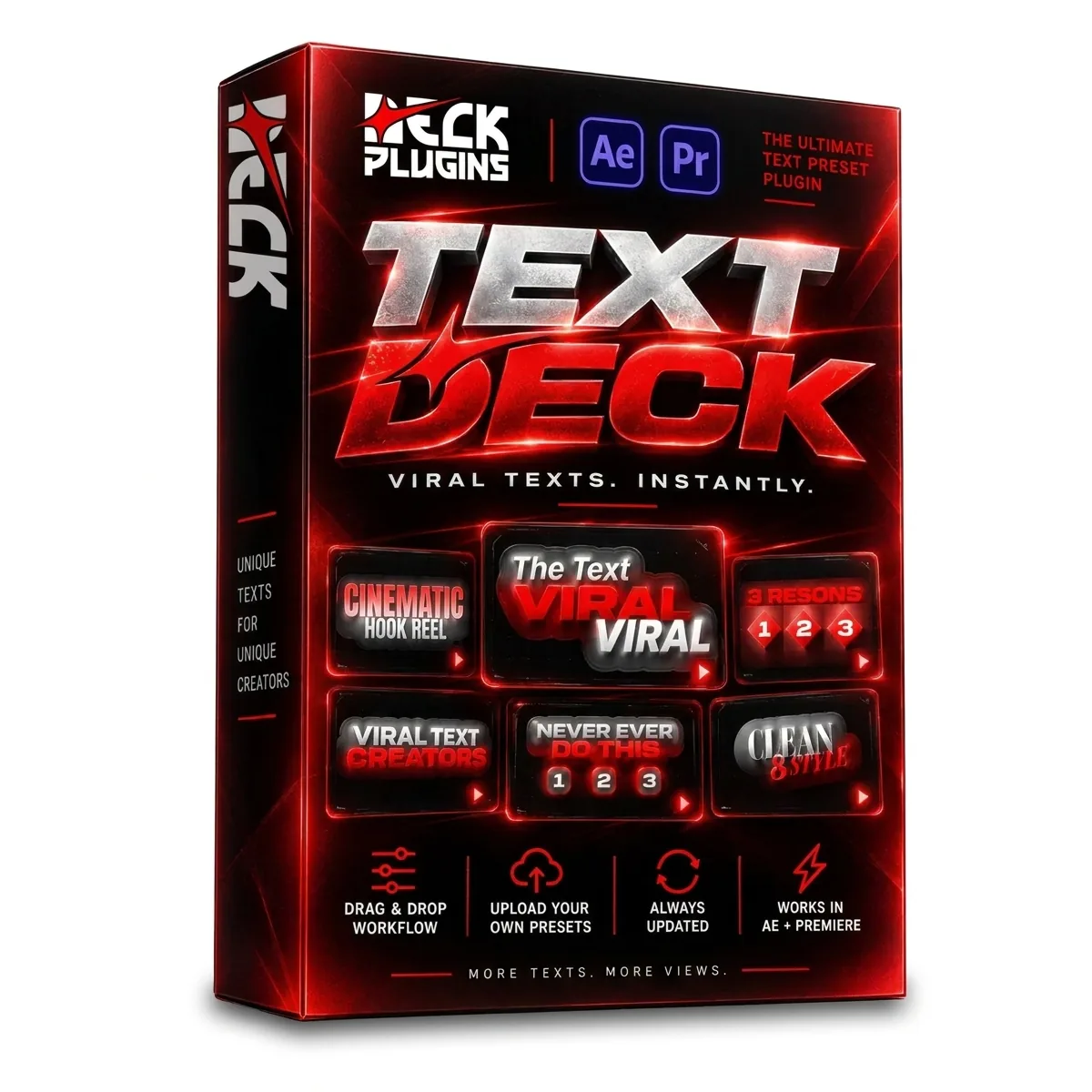 Text Deck retail box on a plain background